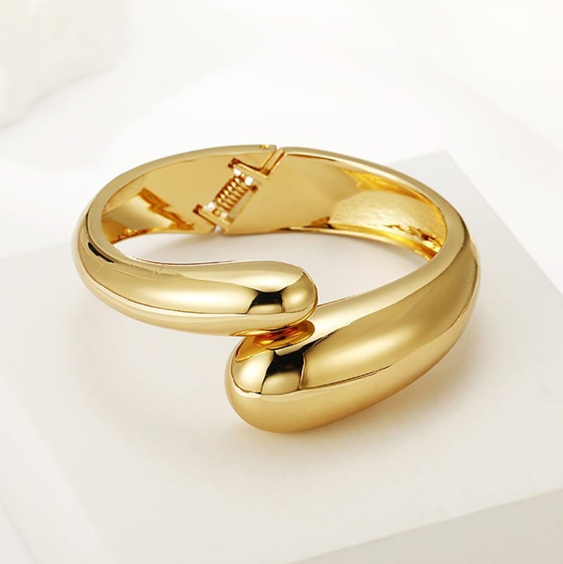 MTINEAPS Store Gold Bangle Bracelets for Women Teens Trendy Chunky Adjustable Twist Cuff Bracelet Jewelry Gifts - Image 5